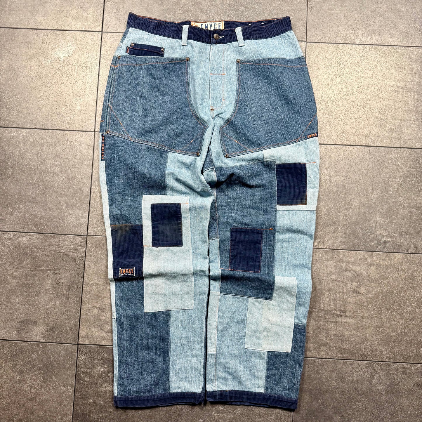 Enyce Patchwork Baggy Wide Leg Jeans (36x32)