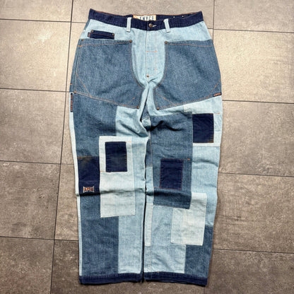 Enyce Patchwork Baggy Wide Leg Jeans (36x32)