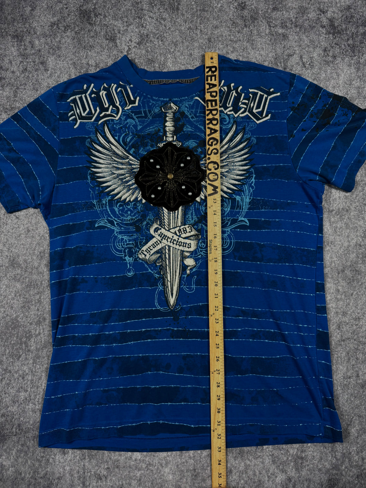 (rare) 2000s raw blue chrome shirt (XL)