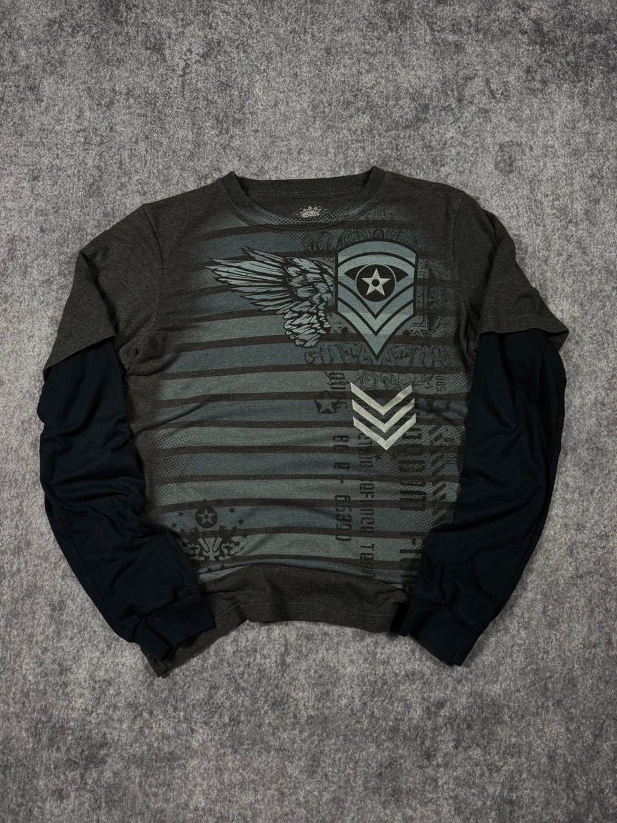 (rare) 2000s helix layered shirt (S)
