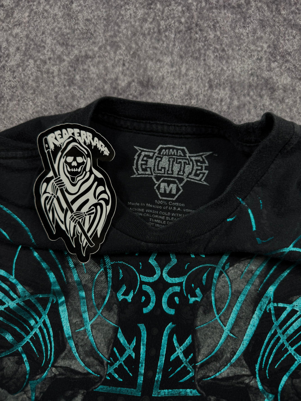 (rare) 2000s mma elite chrome shirt (S)