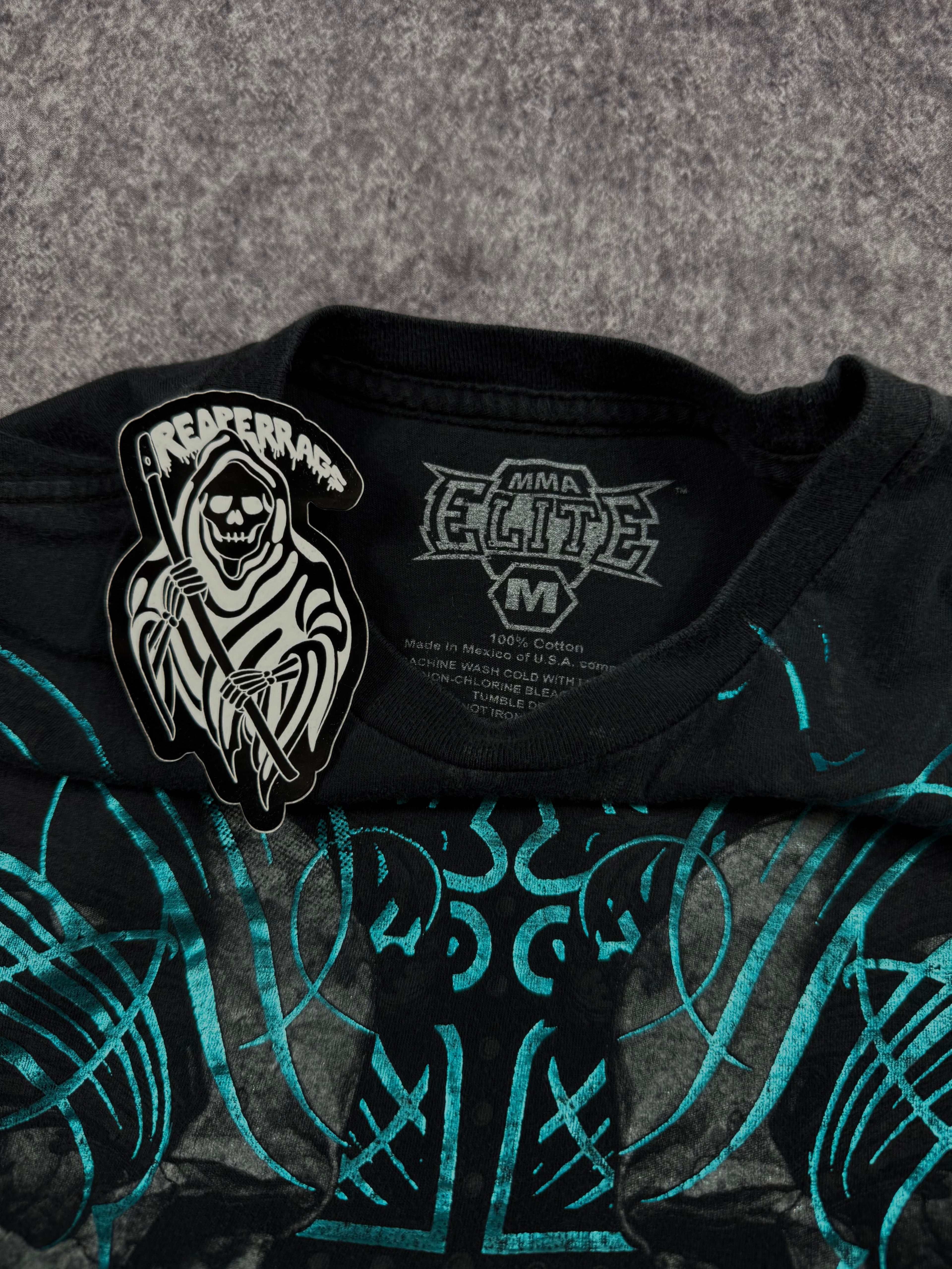 (rare) 2000s mma elite chrome shirt (S)