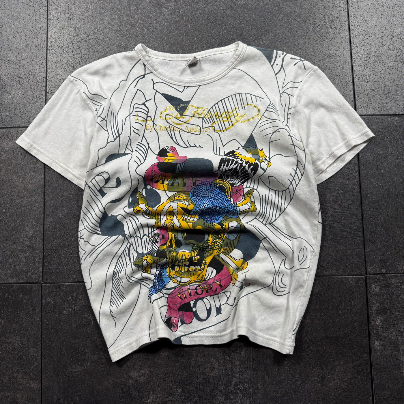 (rare) 2000s Ed Hardy Rhinestone Shirt (S)