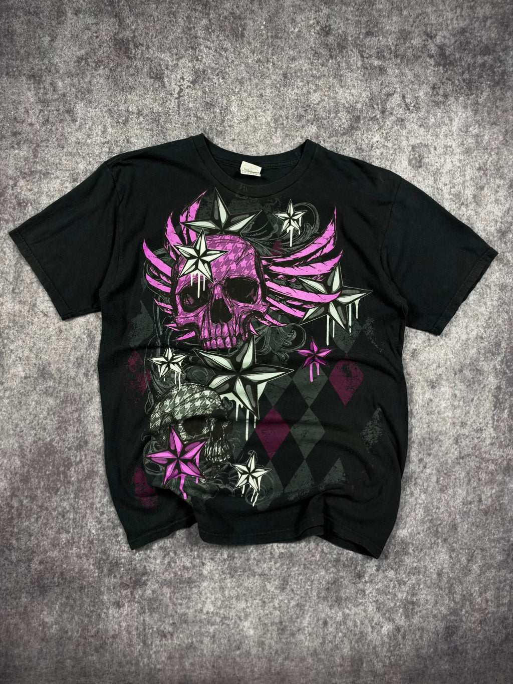 (RARE) 2000S WINGED SKULL SHIRT (M)
