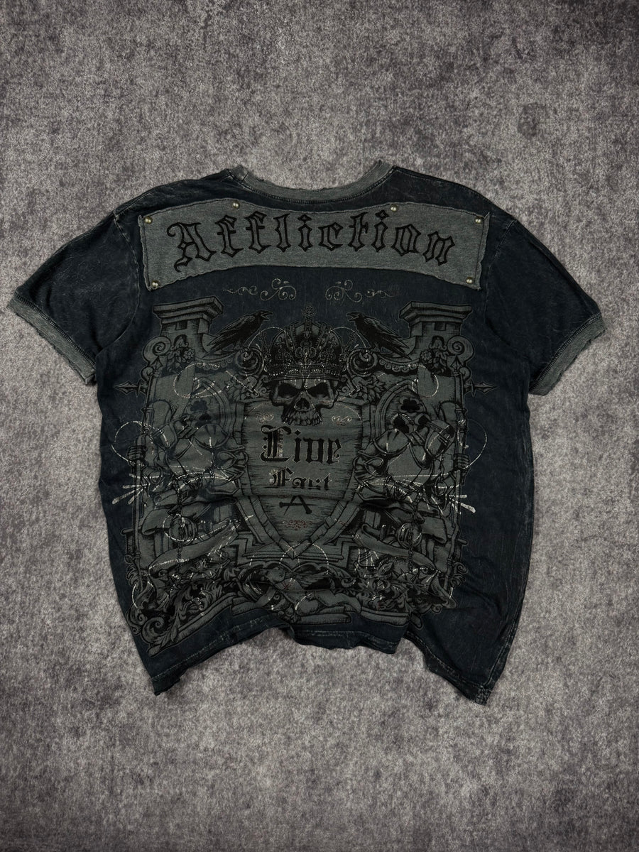 (rare) 2000s affliction chrome shirt (S)
