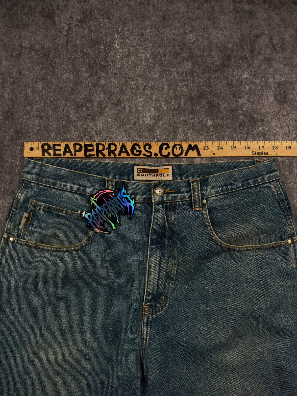 (GRAIL) 2000s EMBROIDERED SOUTHPOLE JEANS (36x29)