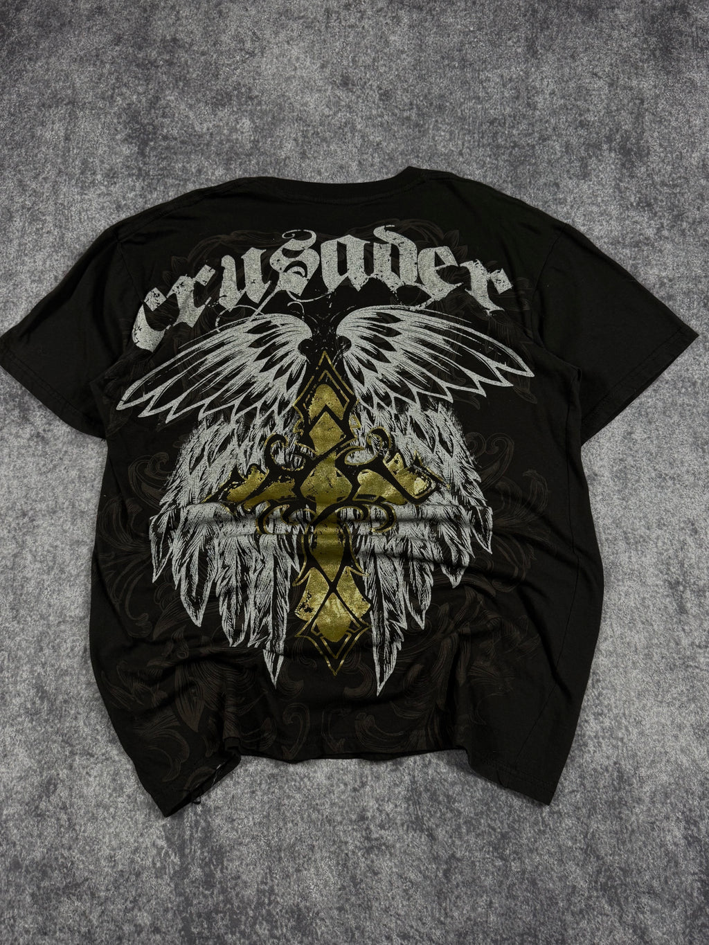 (rare) 2000s black chrome shirt (L)