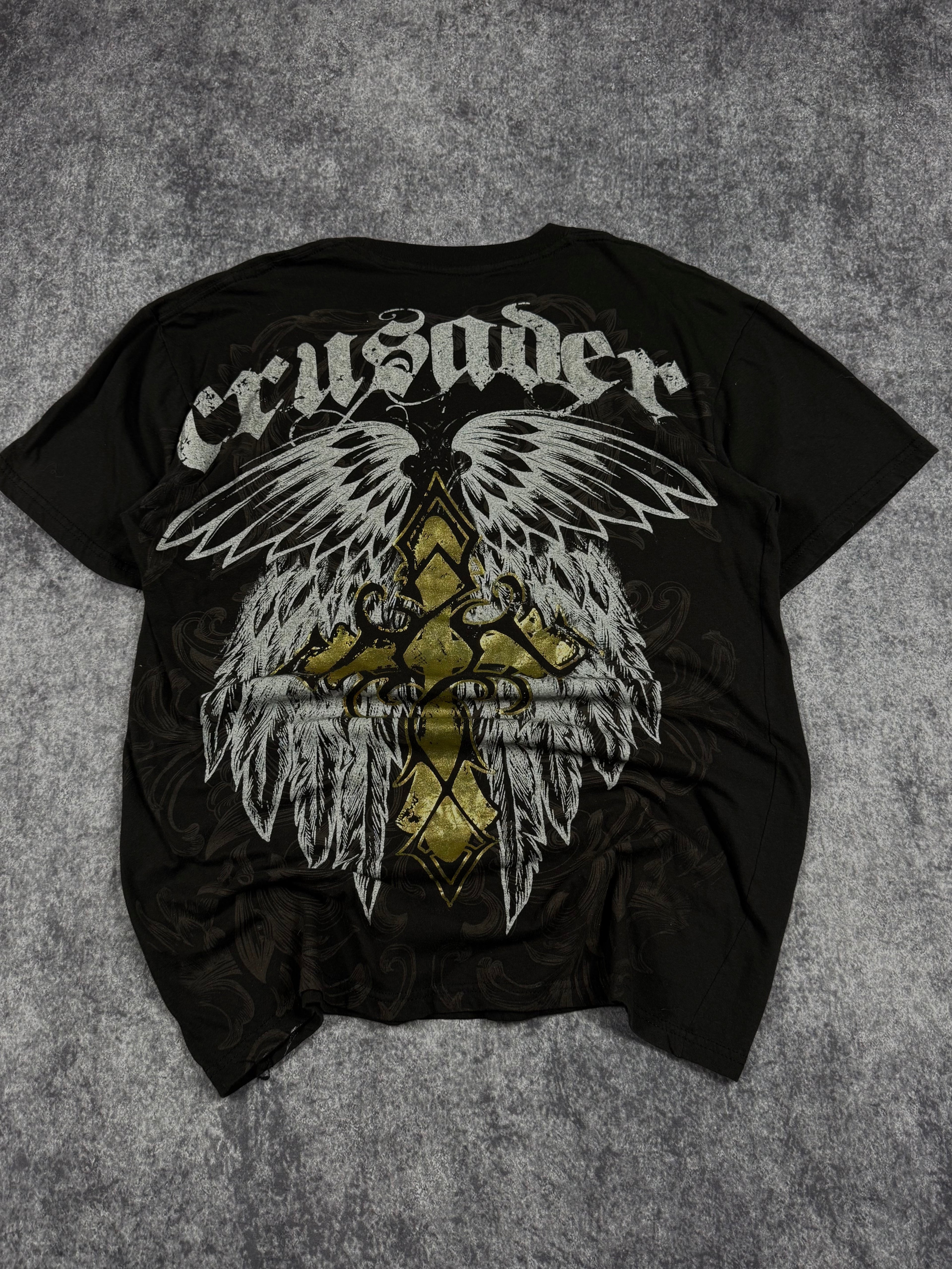 (rare) 2000s black chrome shirt (L)