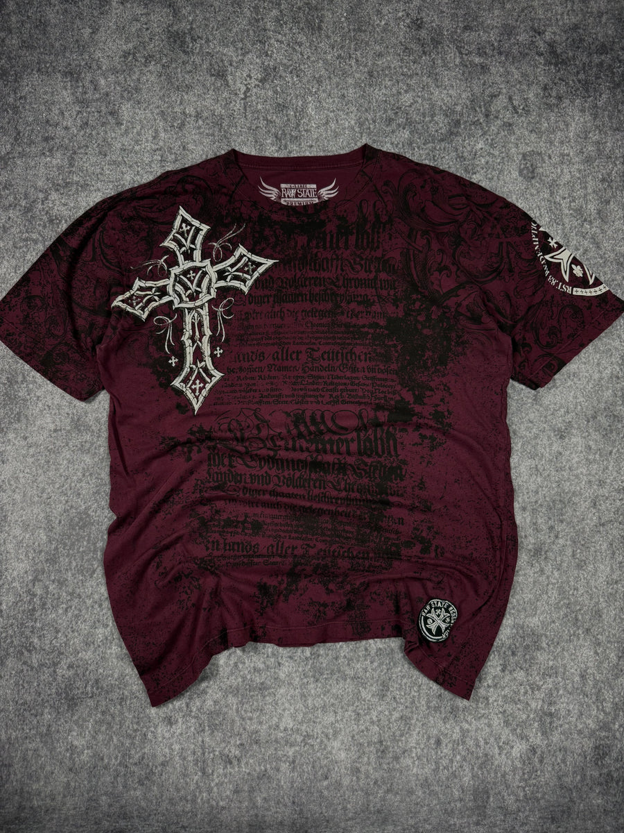 (rare) 2000s raw state chrome shirt (XL)