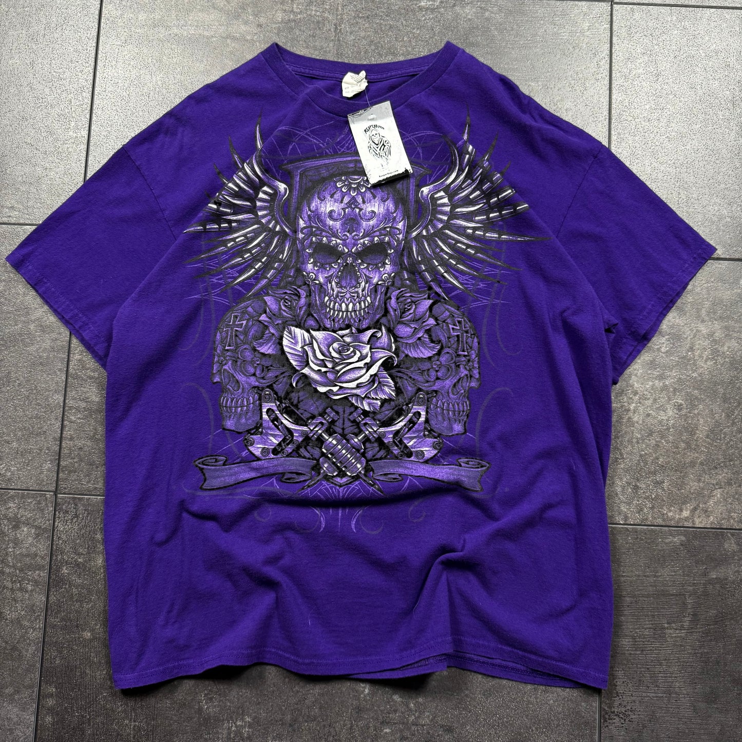 Y2K Grunge Skull Tshirt (L)