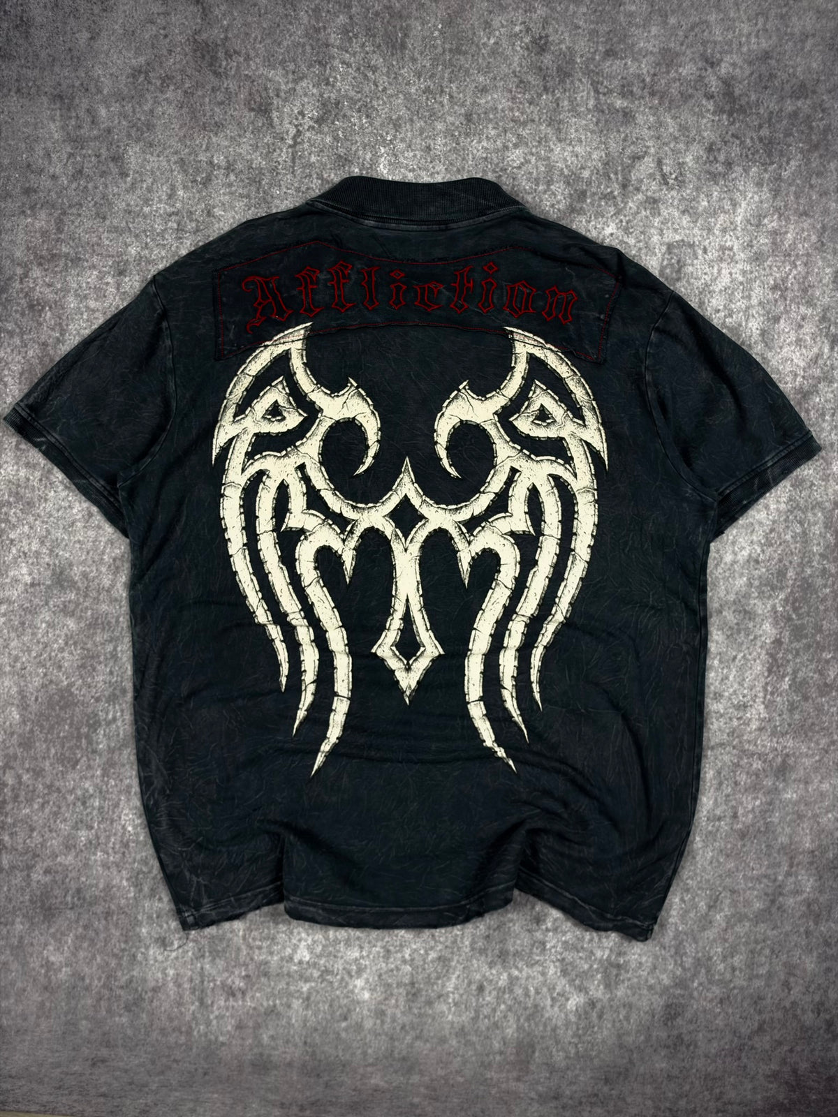 (GRAIL) 2000s CHROME AFFLICTION POLO (XXL)