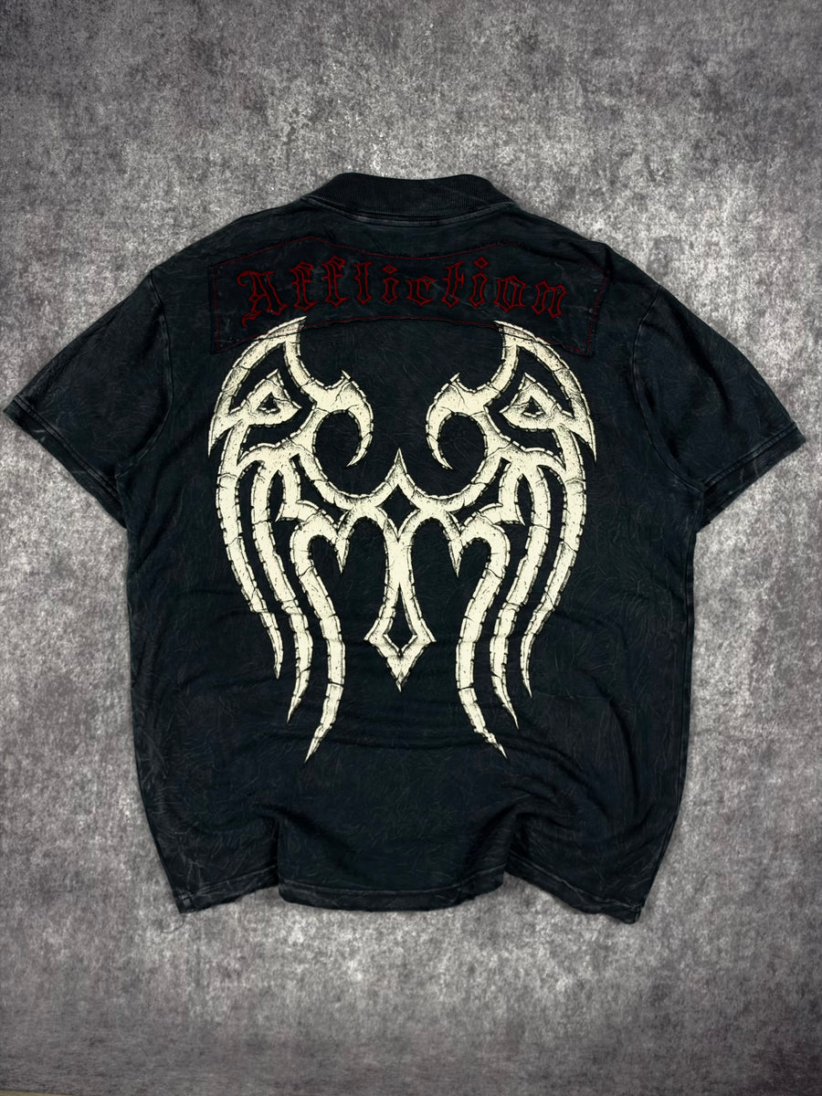 (GRAIL) 2000s CHROME AFFLICTION POLO (XXL)