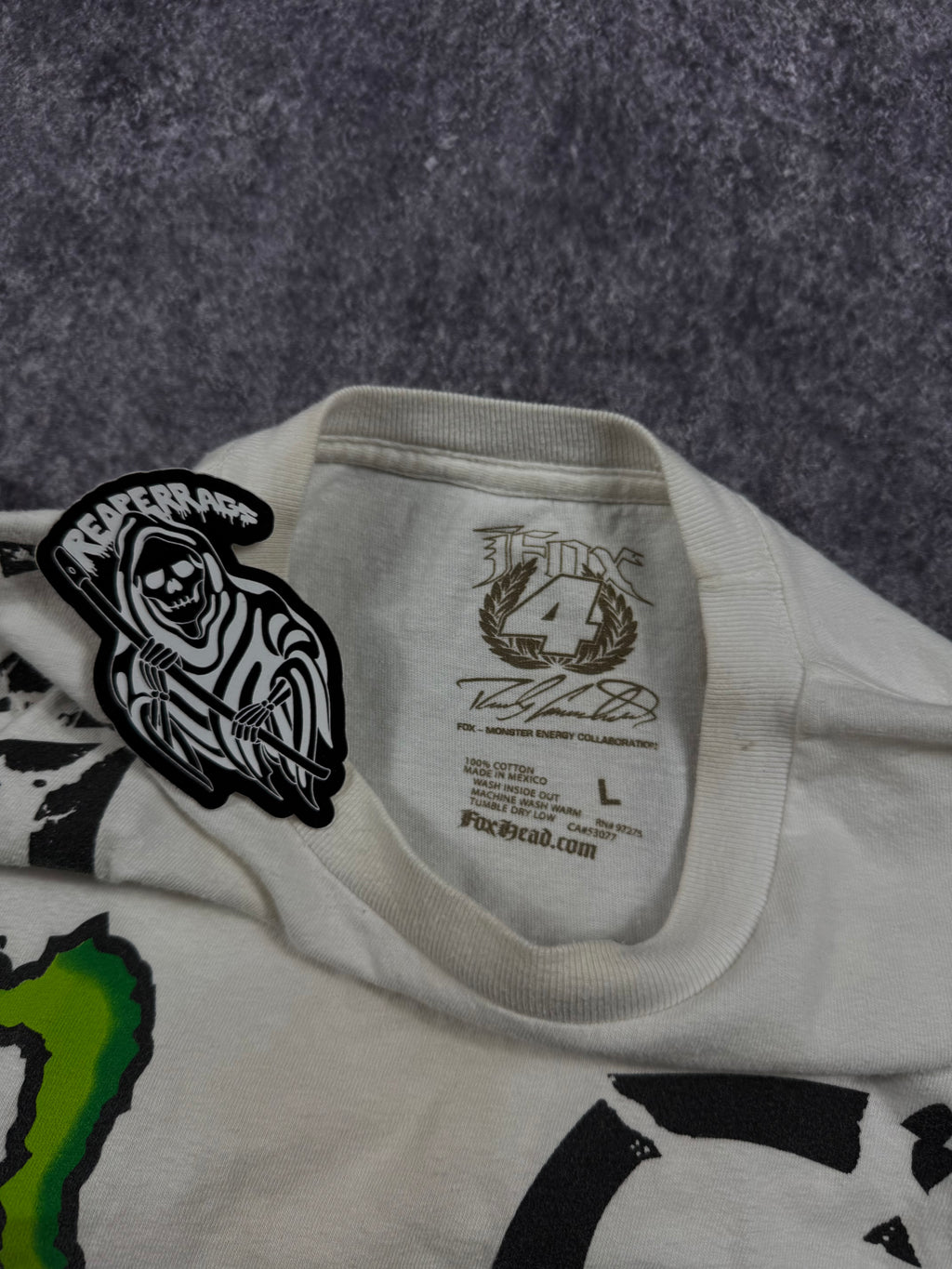 (rare) 2000s monster energy x fox racing shirt (L)