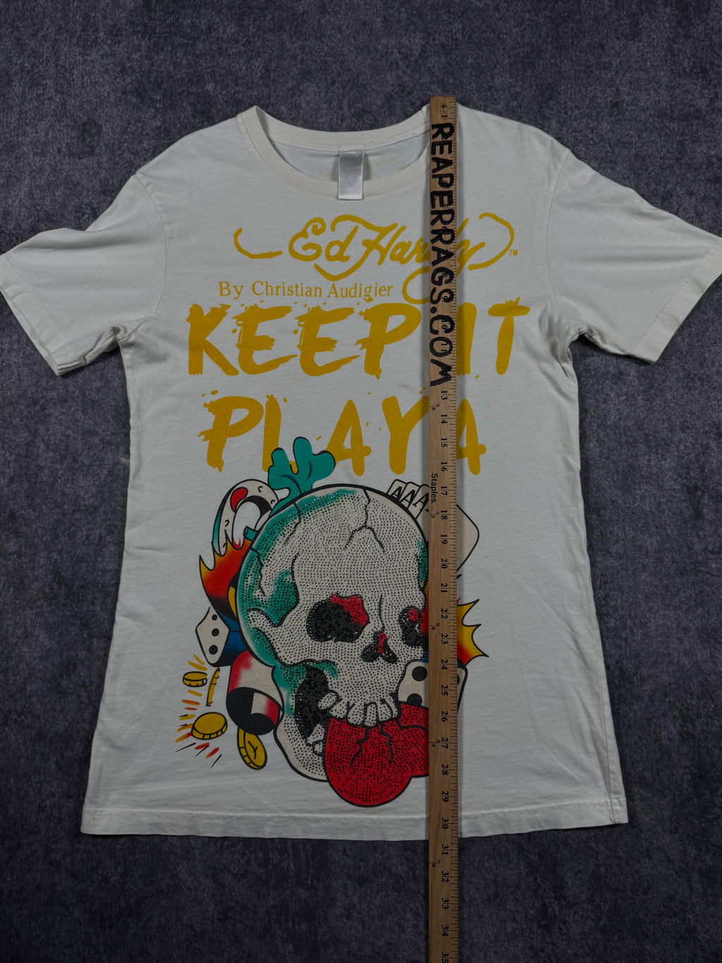 (rare) 2000s ed hardy rhinestone shirt (S)