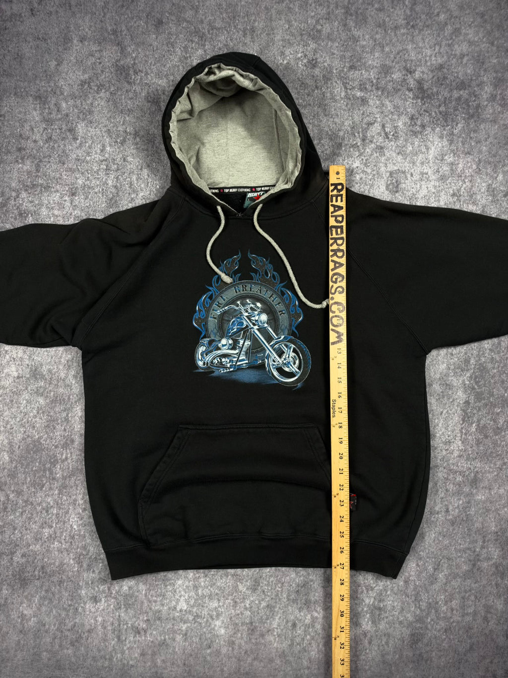 (RARE) 2000s CHROME TOP HEAVY HOODIE (L)
