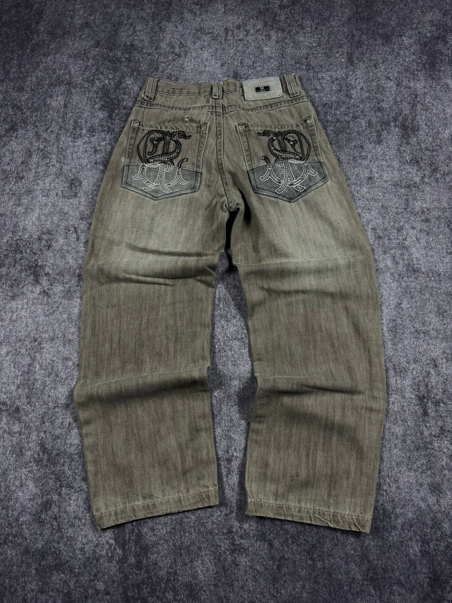 (rare) 2000s southpole black tab jeans (26x26)