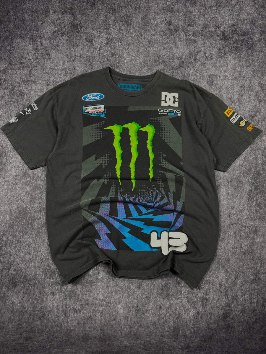 (rare) 2000s hoonigan x monster energy x ken block shirt (L)
