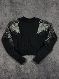 (rare) 2000s affliction rhinestone crewneck (XS)