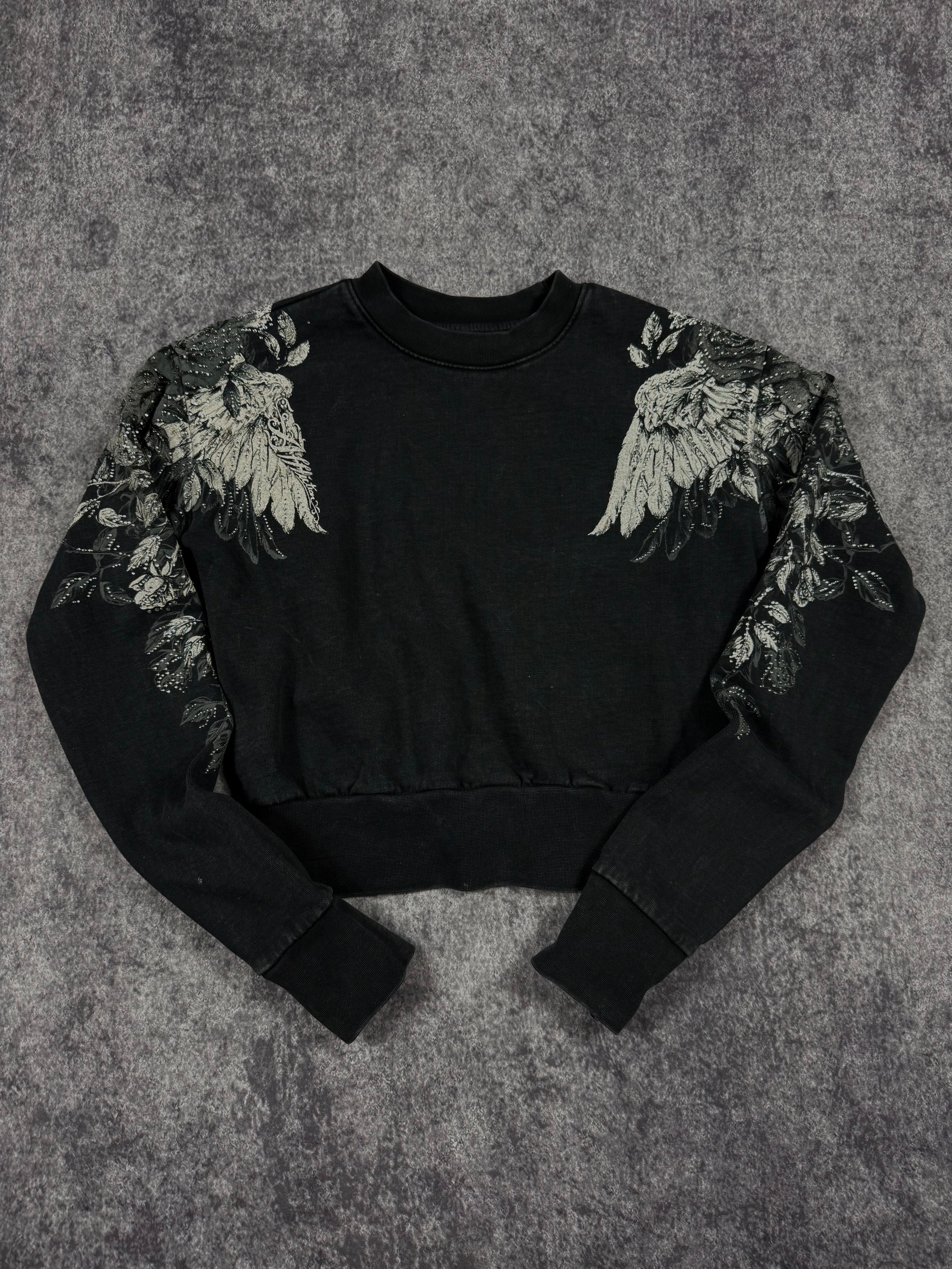 (rare) 2000s affliction rhinestone crewneck (XS)
