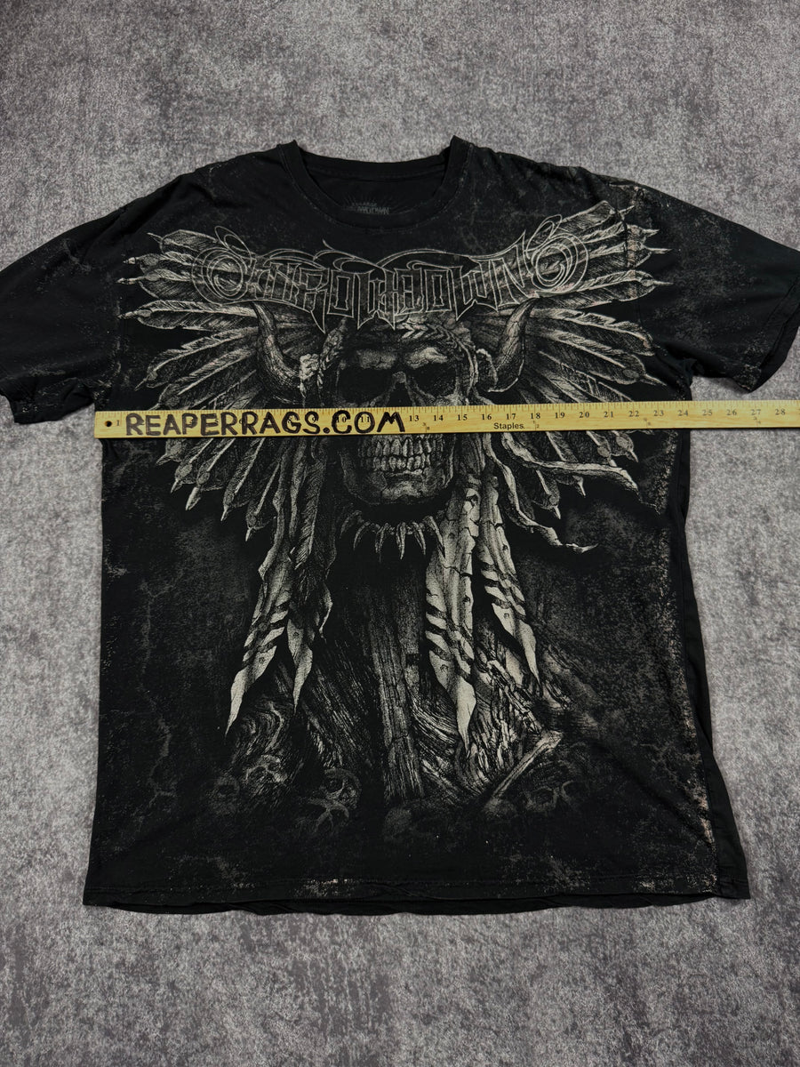 (rare) 2000s throwdown x affliction shirt (XL)