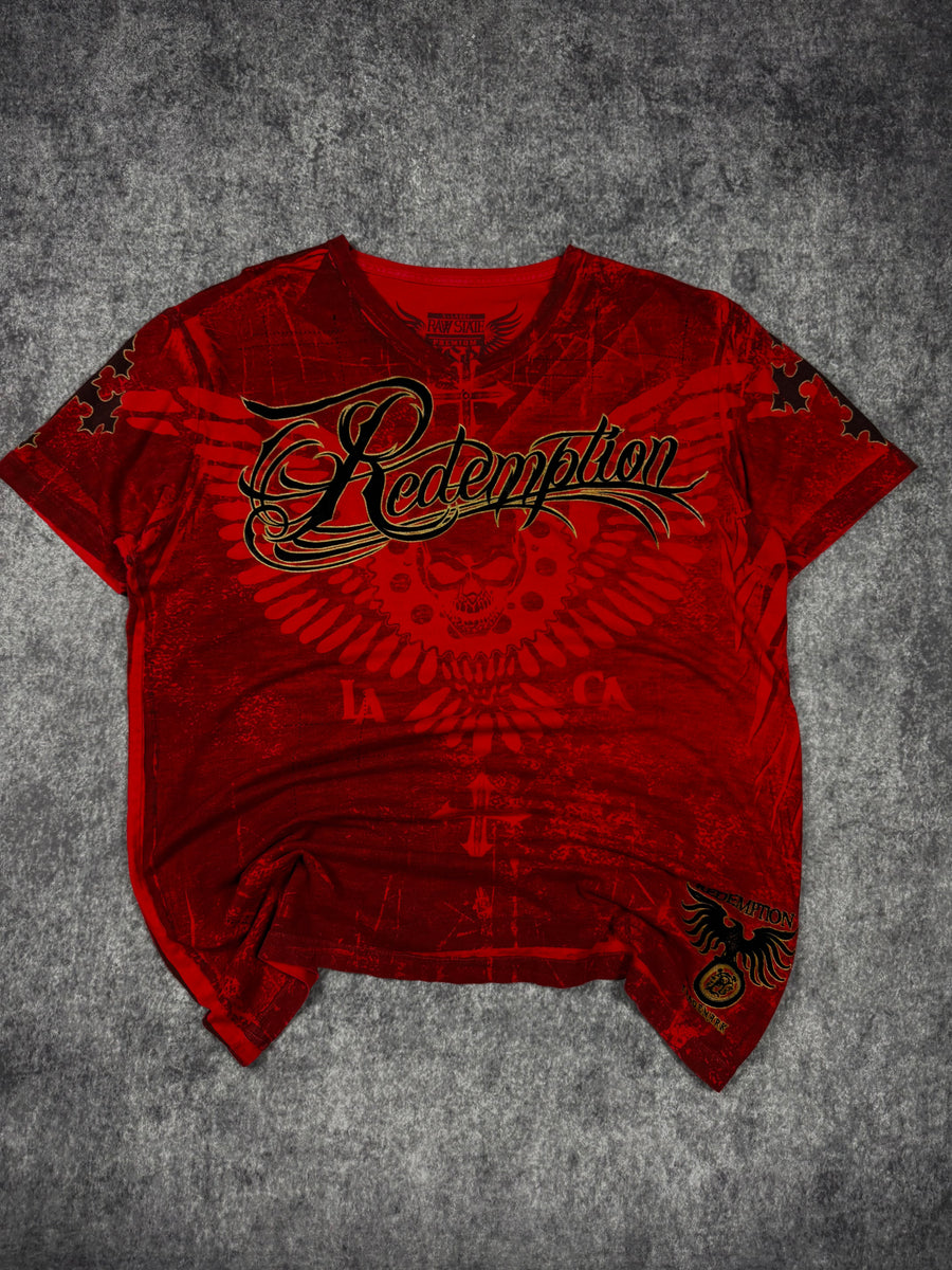 (rare) 2000s raw state chrome shirt (XL)