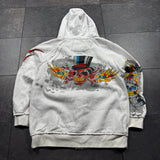 Deadstock 2000s Rhinestone Skull Hoodie (M)