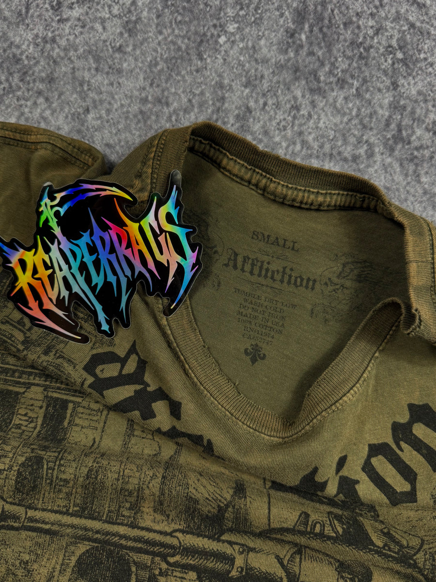 (rare) 2000s affliction x ghost army shirt (S)