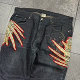2000s Wings Embroidered Jeans (42x30)
