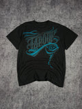 (RARE) 2000s CHROME TAPOUT SHIRT (M)