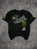 (RARE) 2000s MONSTER ENERGY x FAMOUS STARS & STRAPS SHIRT (S)