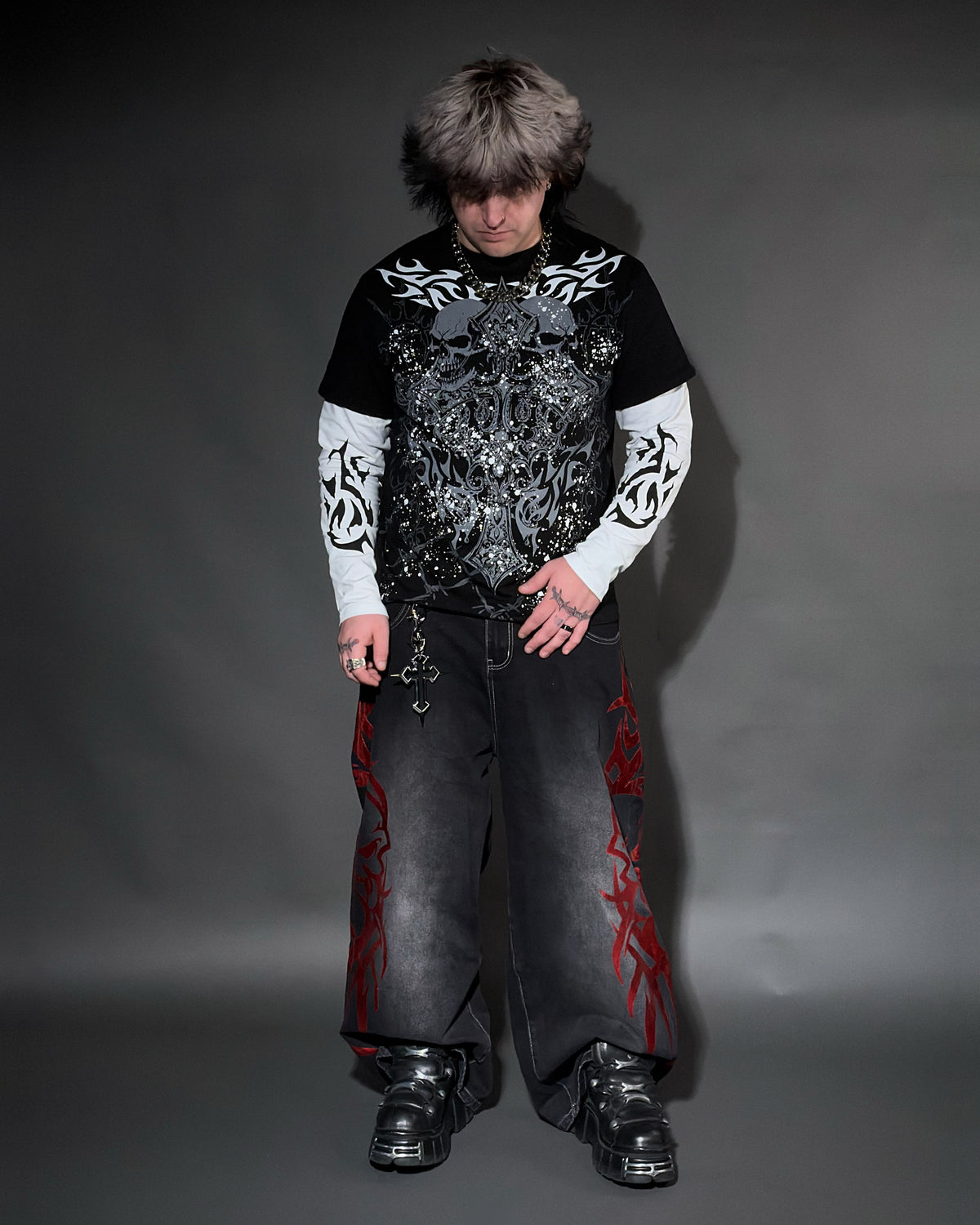 SINNER LAYERED SHIRT (BLACK)