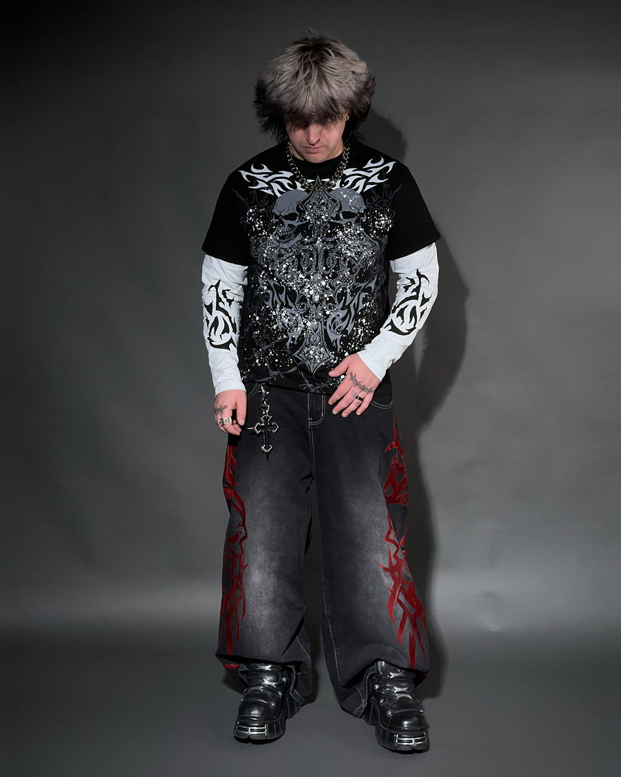 SINNER LAYERED SHIRT (BLACK)