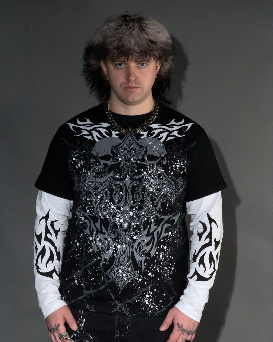 SINNER LAYERED SHIRT (BLACK)