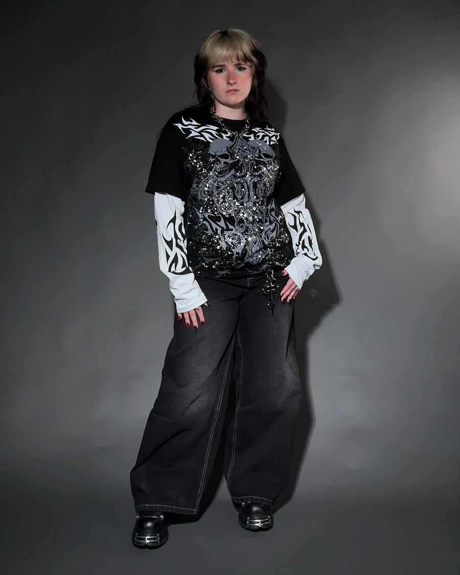 SINNER LAYERED SHIRT (BLACK)