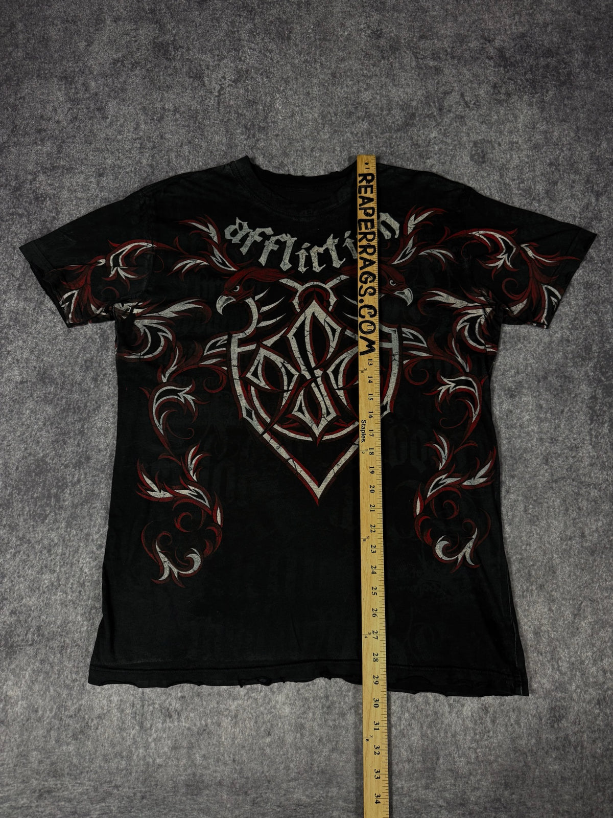 (GRAIL) 2000s CHROME AFFLICTION x GEORGES ST PIERRE SHIRT (L)