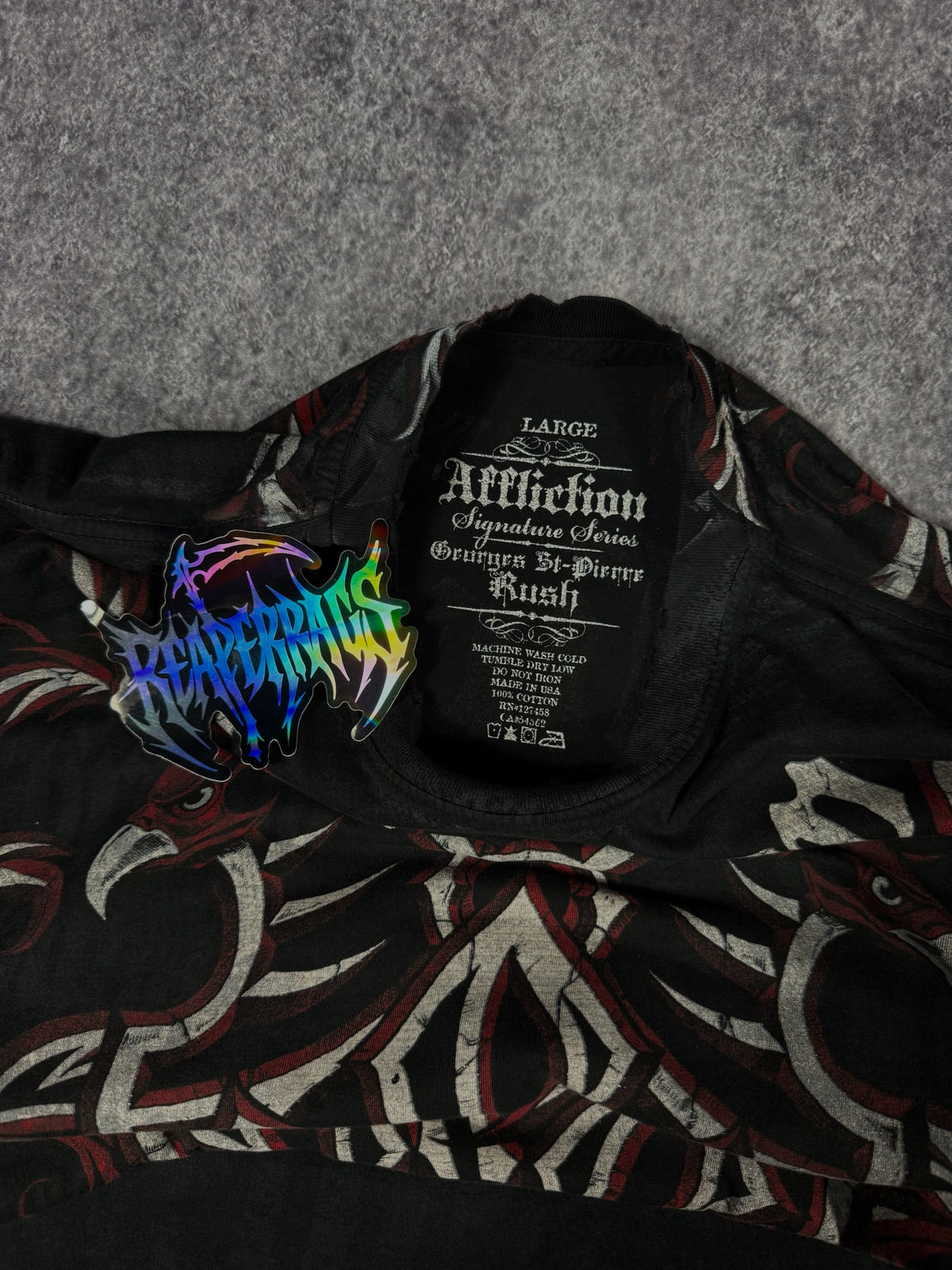 (GRAIL) 2000s CHROME AFFLICTION x GEORGES ST PIERRE SHIRT (L)