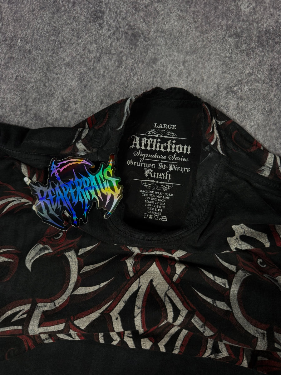 (GRAIL) 2000s CHROME AFFLICTION x GEORGES ST PIERRE SHIRT (L)